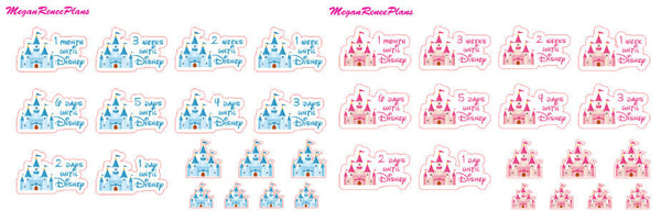 Castle Trip Countdown Planner Stickers - MeganReneePlans
